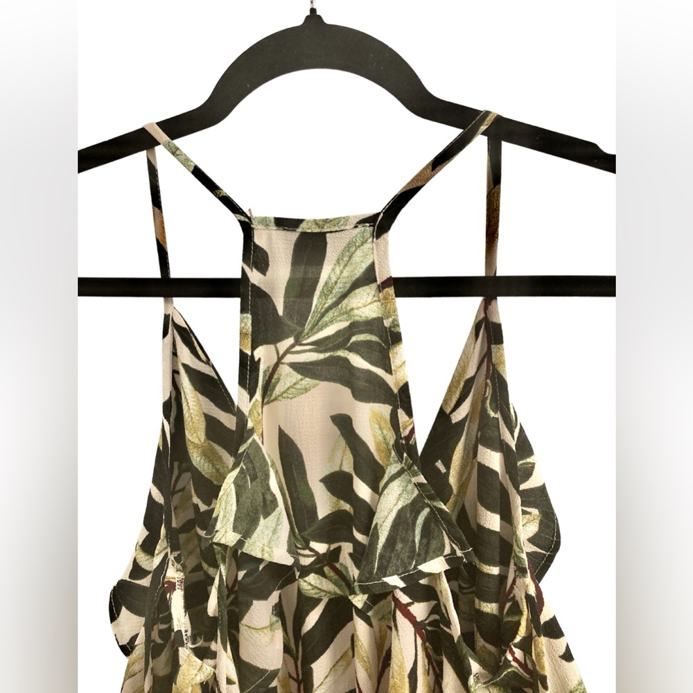 Tropical Mini Ruffle Green Dress Size S - Picture 7 of 15